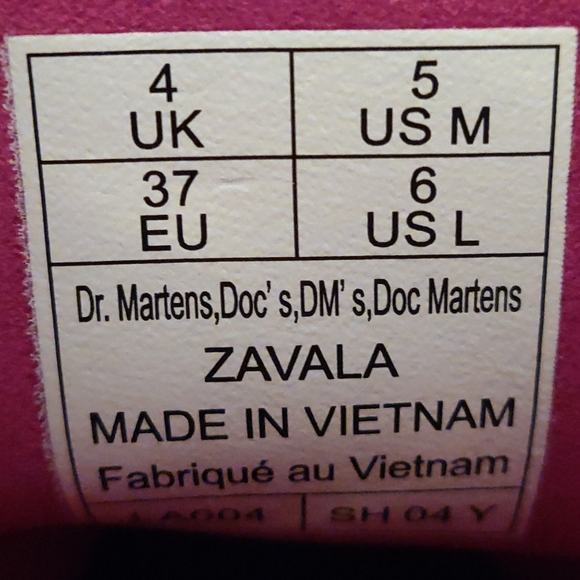 Dr. Martens Zavala Combat Pink Boots. Unisex. Size 5 M/ 6 L - Picture 9 of 12